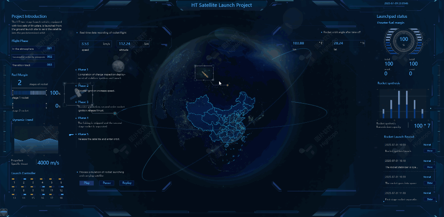 模擬衛星繞軌飛行